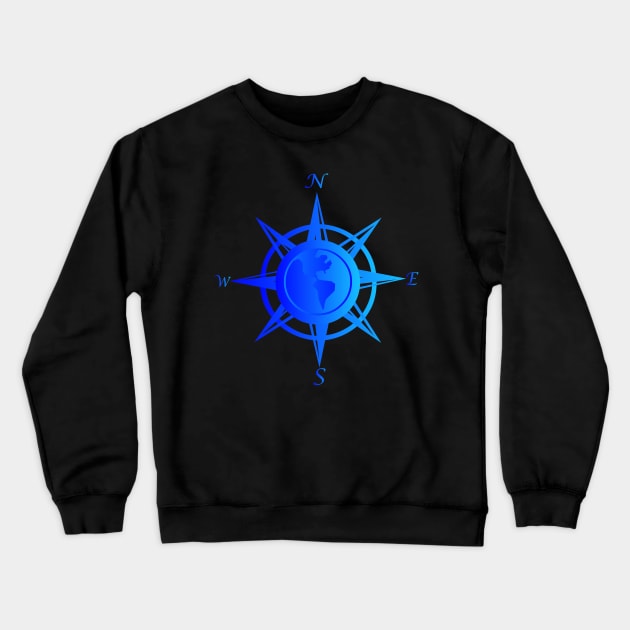 Compass rose with cardinal points, WIND ROSE Crewneck Sweatshirt by SAMUEL FORMAS